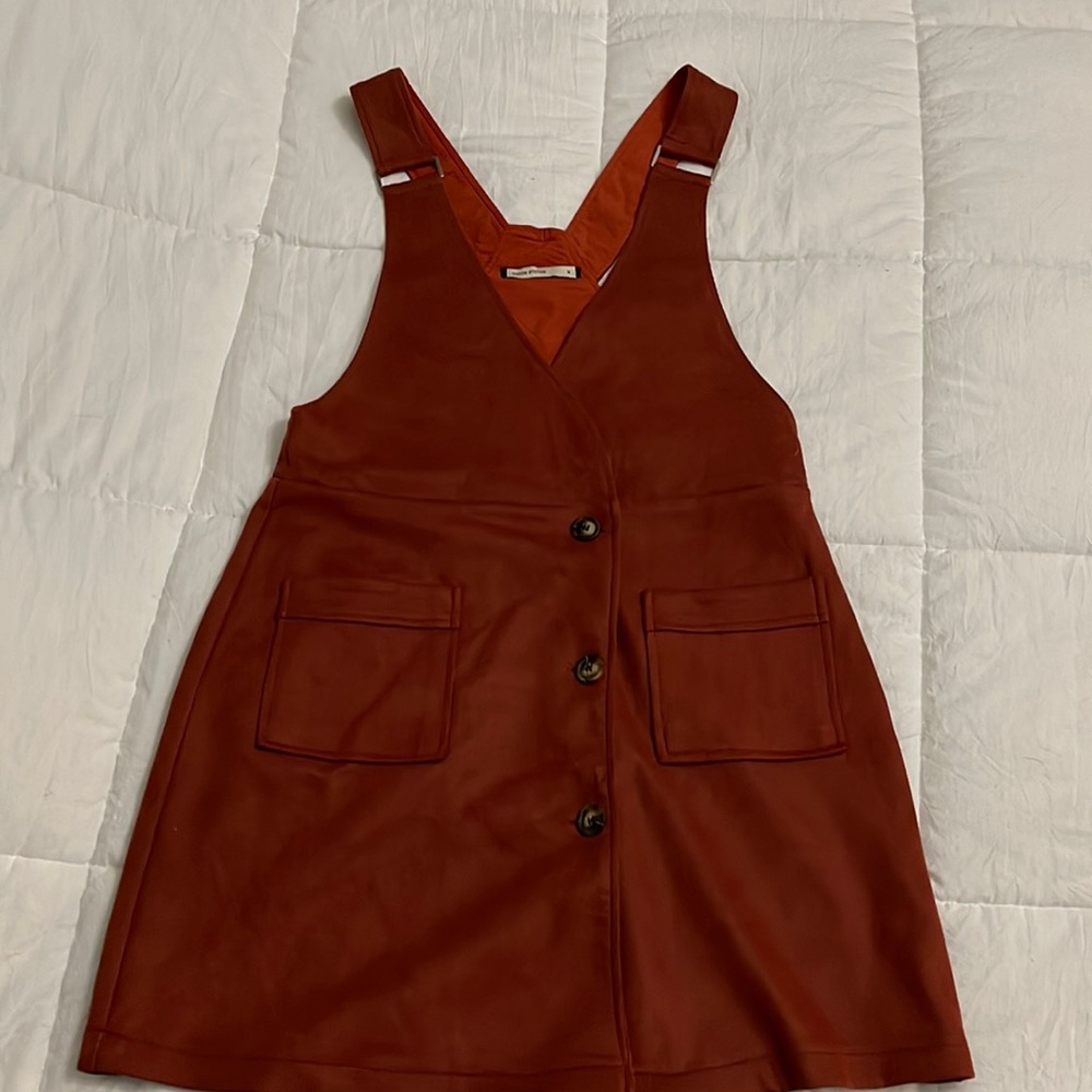 Red overall dress